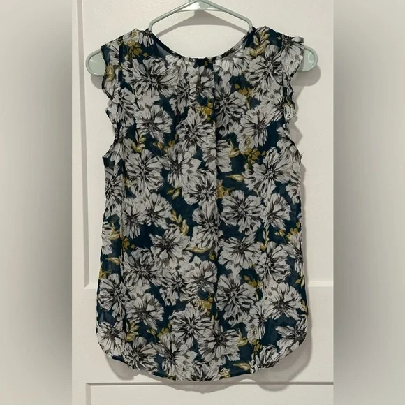 Ann Taylor Floral Ruffle Sleeve Blouse - Picture 3 of 7